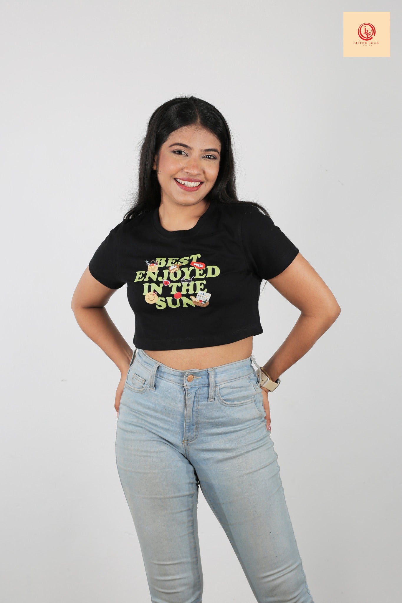 Enjoyed In The Sun Ladies Crop Top