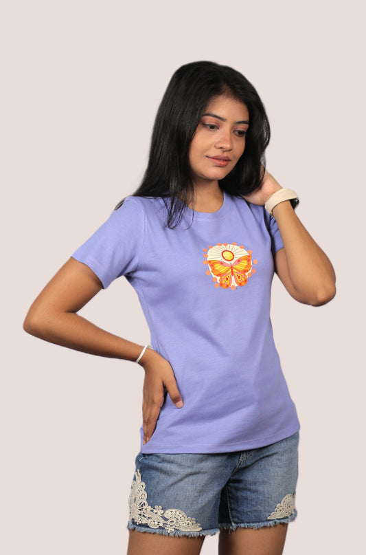 Golden Butterfly Graphic Ladies Tee