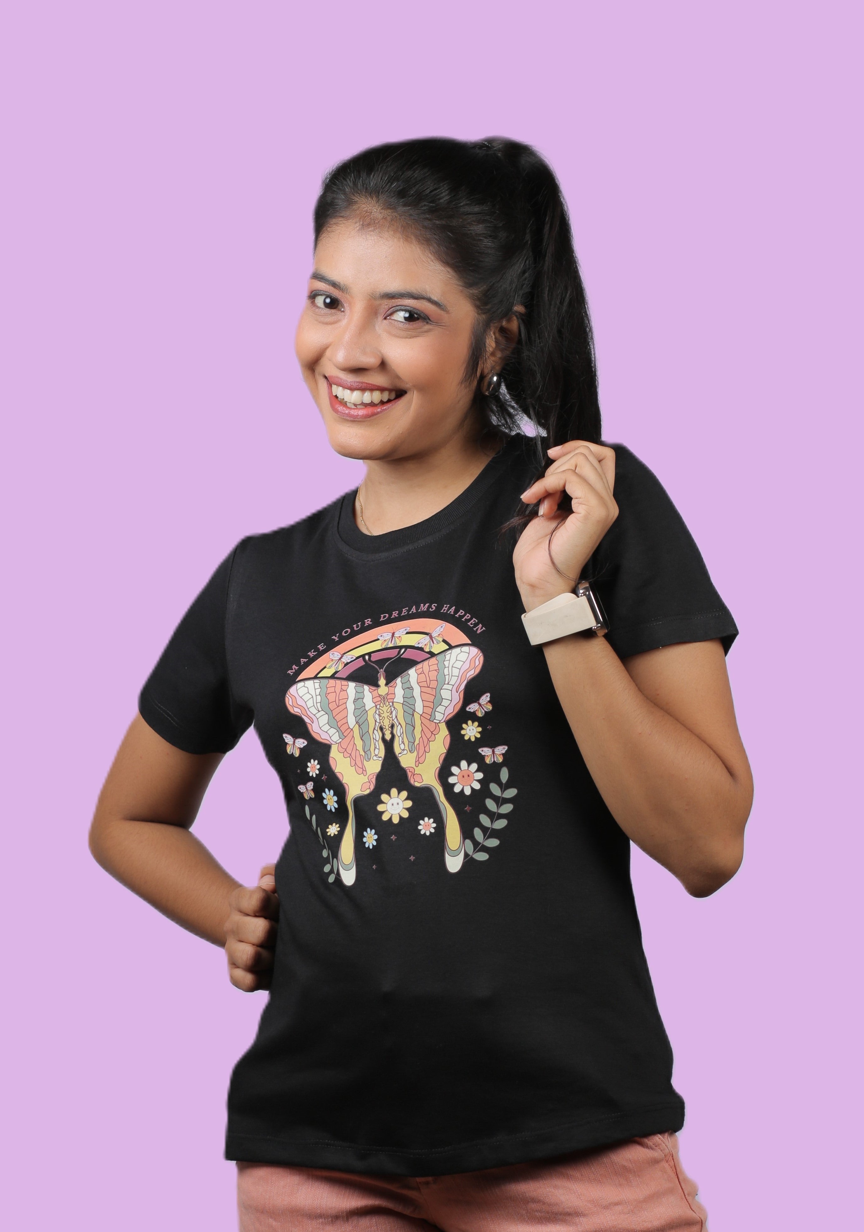 Dream Butterfly Graphic Ladies Tee