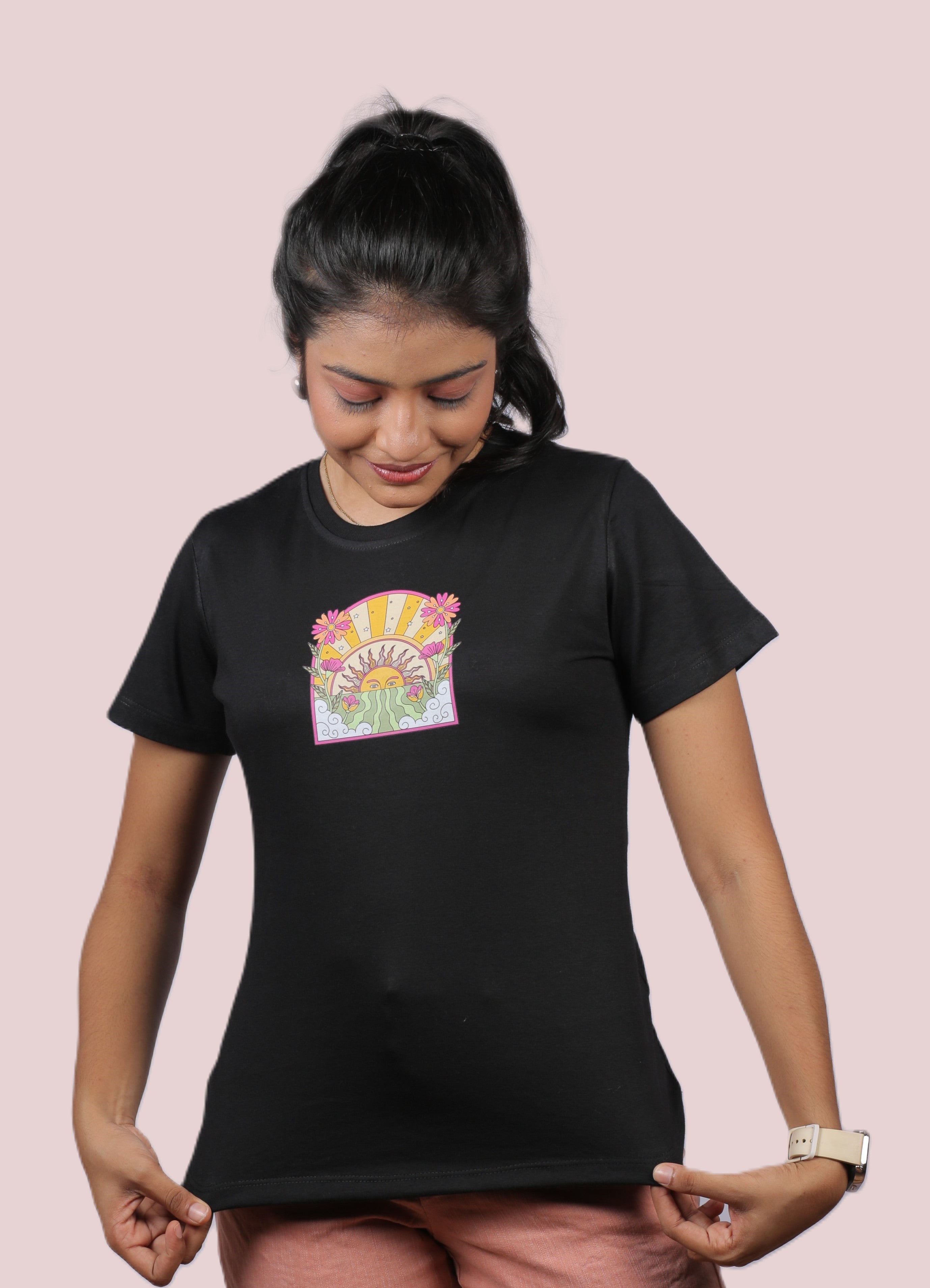 Sunrise Bloom Graphic Ladies Tee