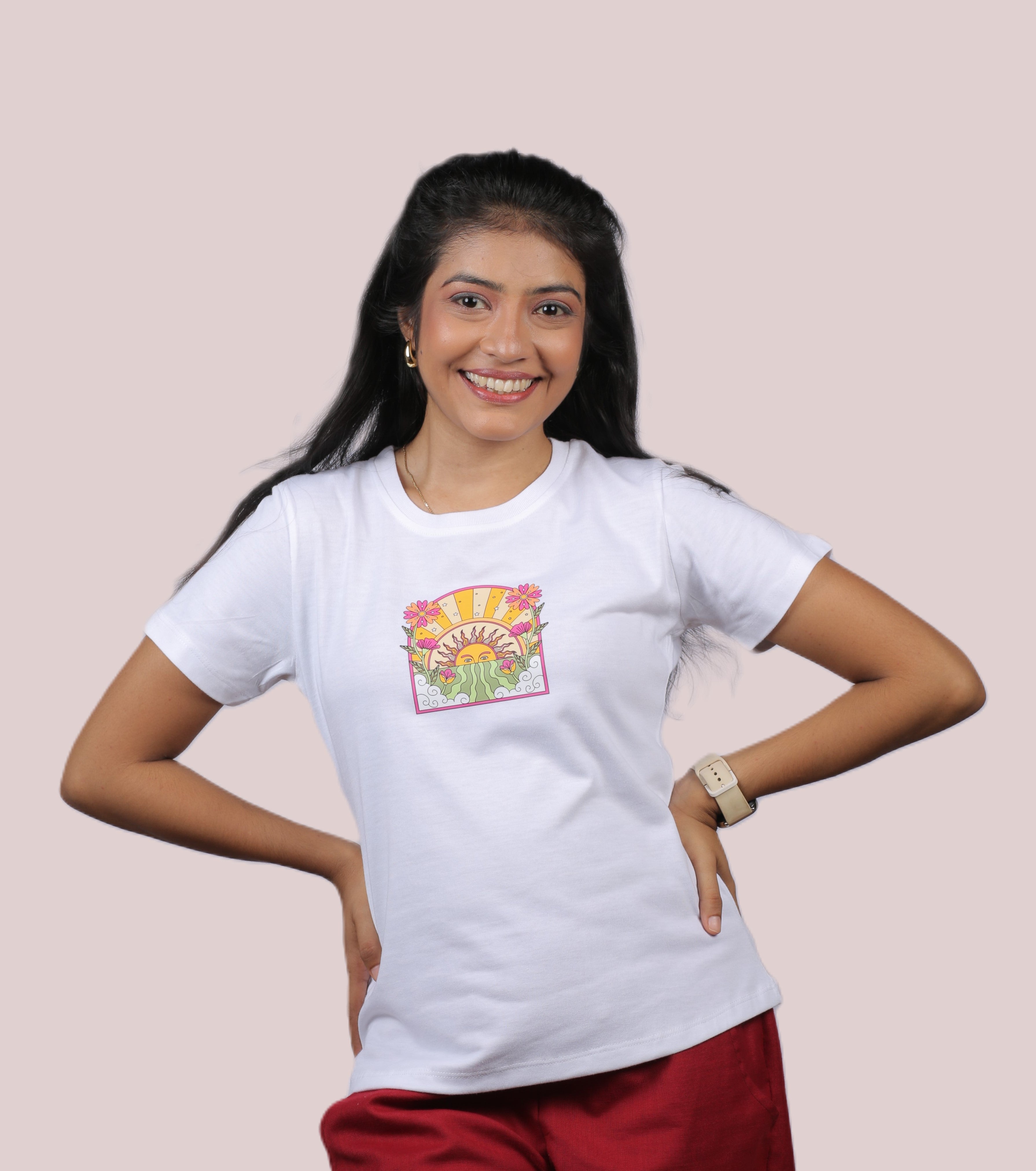 Sunrise Bloom Graphic Ladies Tee