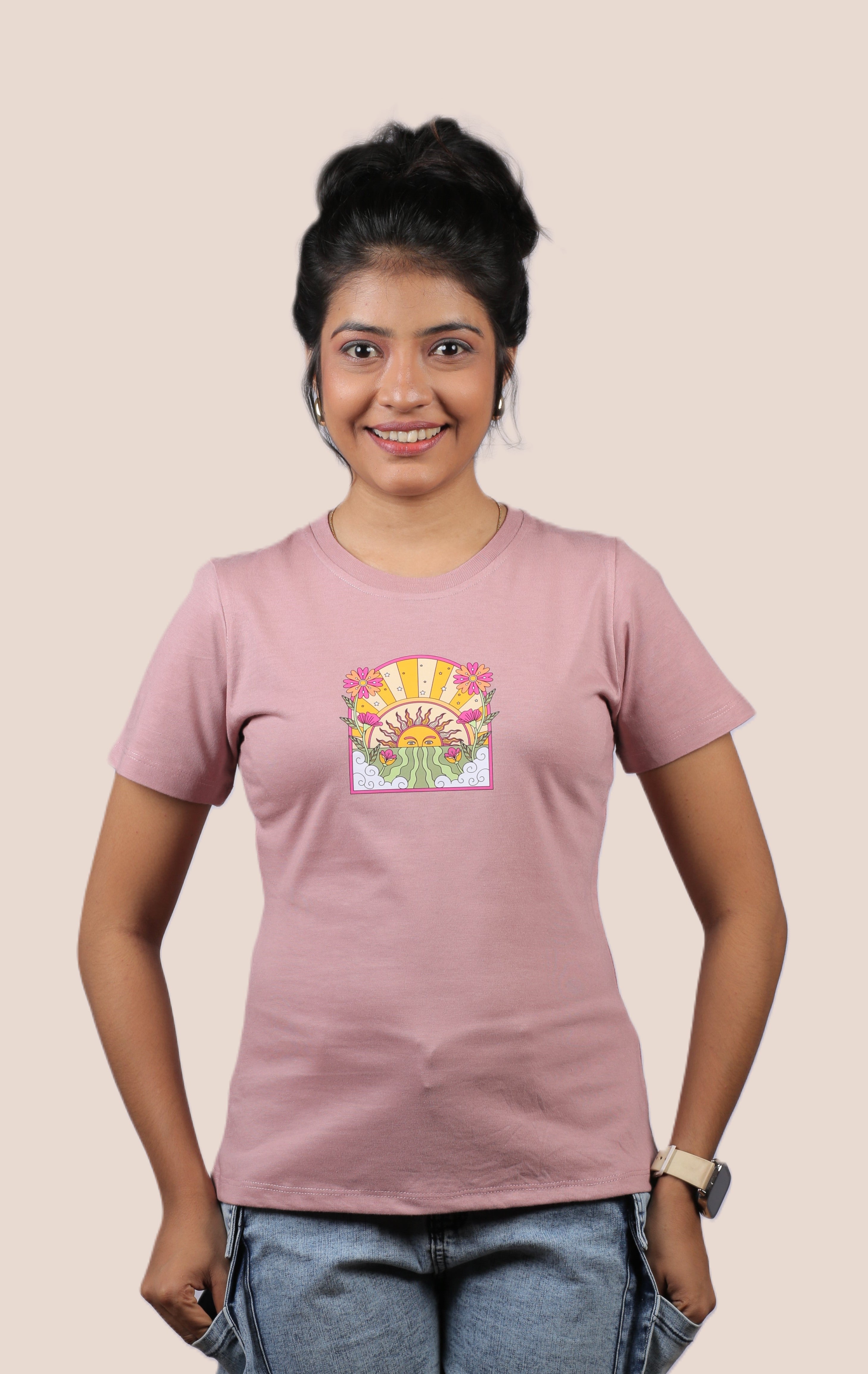 Sunrise Bloom Graphic Ladies Tee