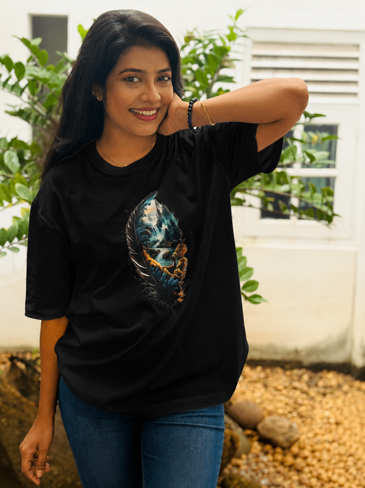 Nature Feather Oversized Tee
