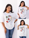 Fashion-forward portraits with bold Unisex Oversize graphic tee