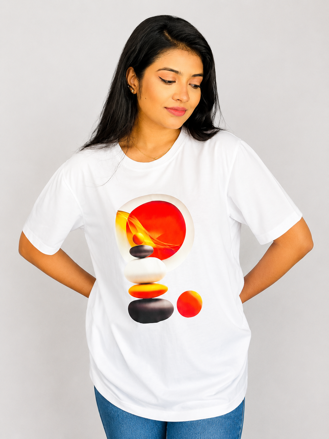 Abstract Solar Graphic Oversized Tee