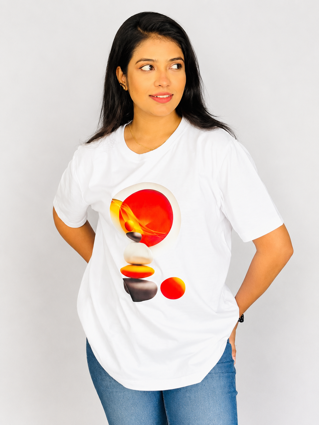 Abstract Solar Graphic Oversized Tee