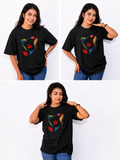 Fashion-forward portraits with bold Unisex Oversize graphic tee