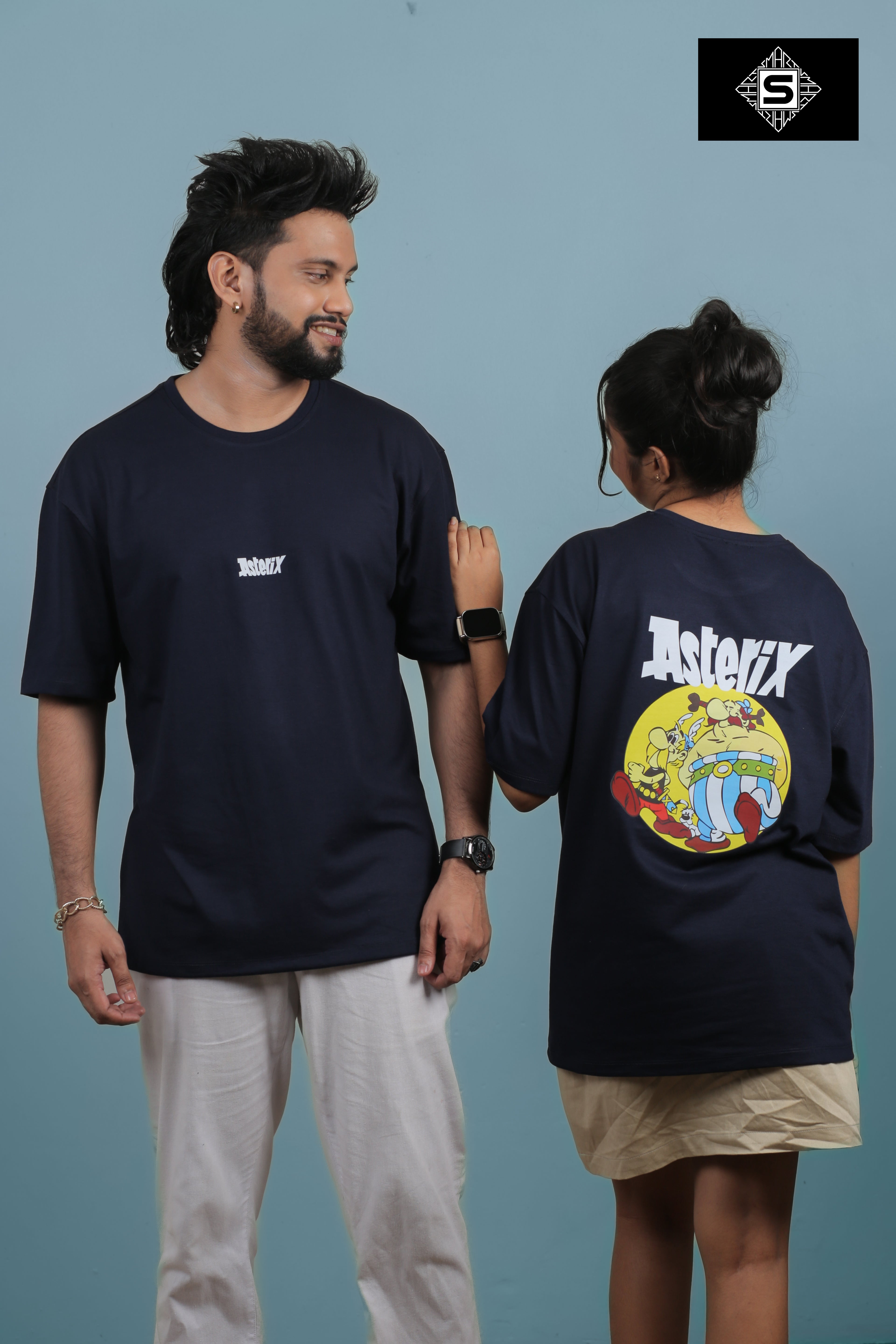Unisex oversized asterix cartoon tee
