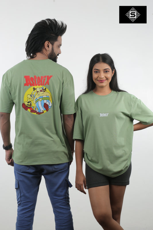 Unisex oversized asterix cartoon tee