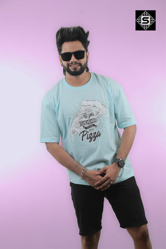 Love with Pizza Unisex Oversize Tee